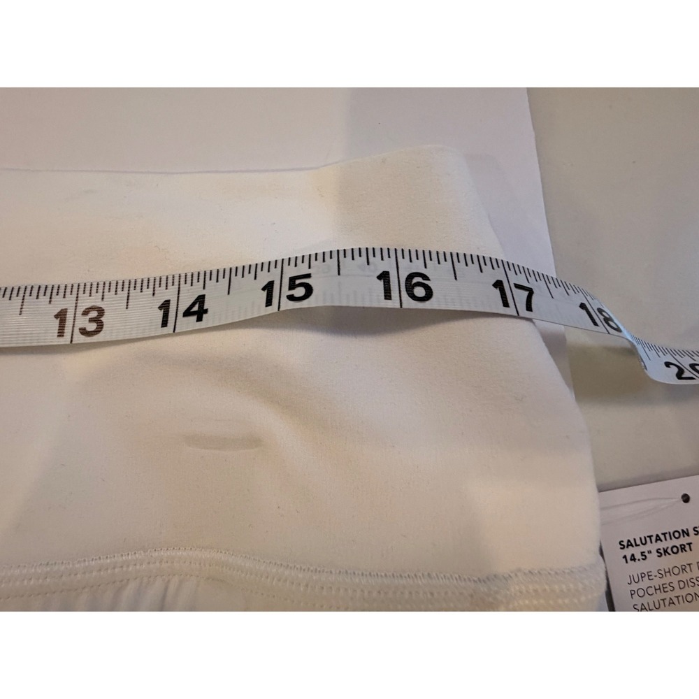 Athleta Salutation Stash 14.5 Skort White Powervita Tennis Golf Skirt XL New - Picture 5 of 11